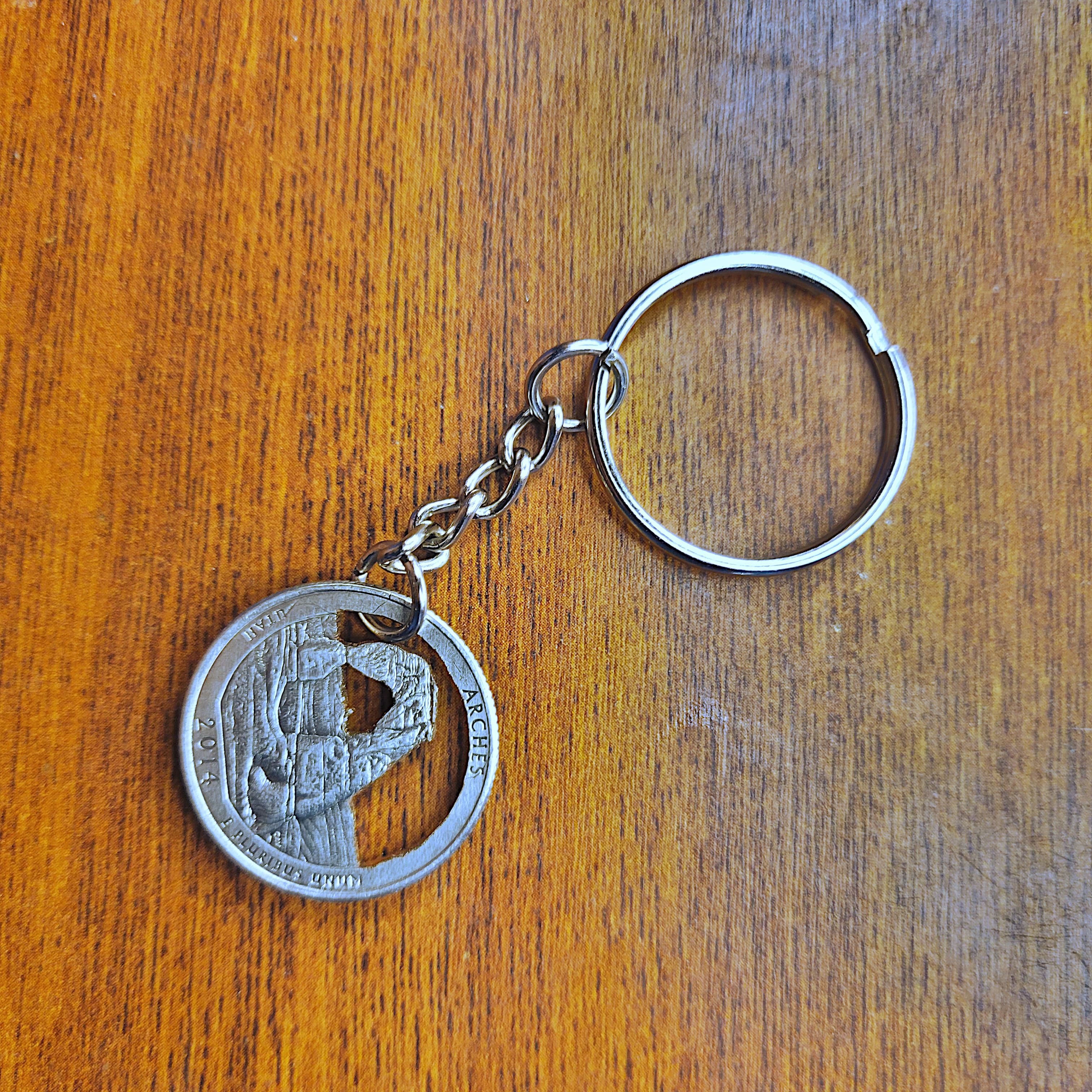 Arches Cut Quarter Key Chain